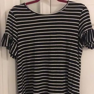 striped t shirt with ruffles